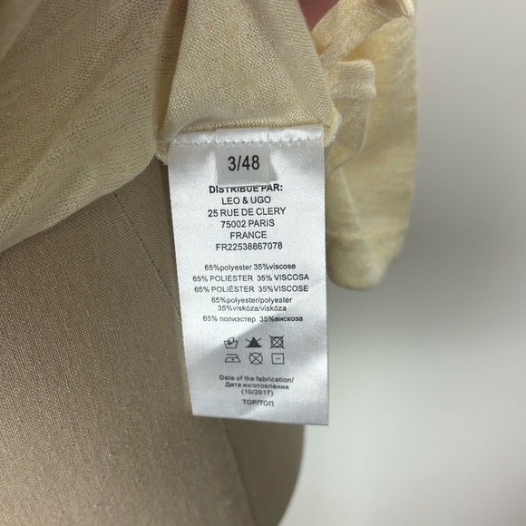 Leo & Ugo Lightweight Sweater Pale Yellow NWT - Picture 3 of 7